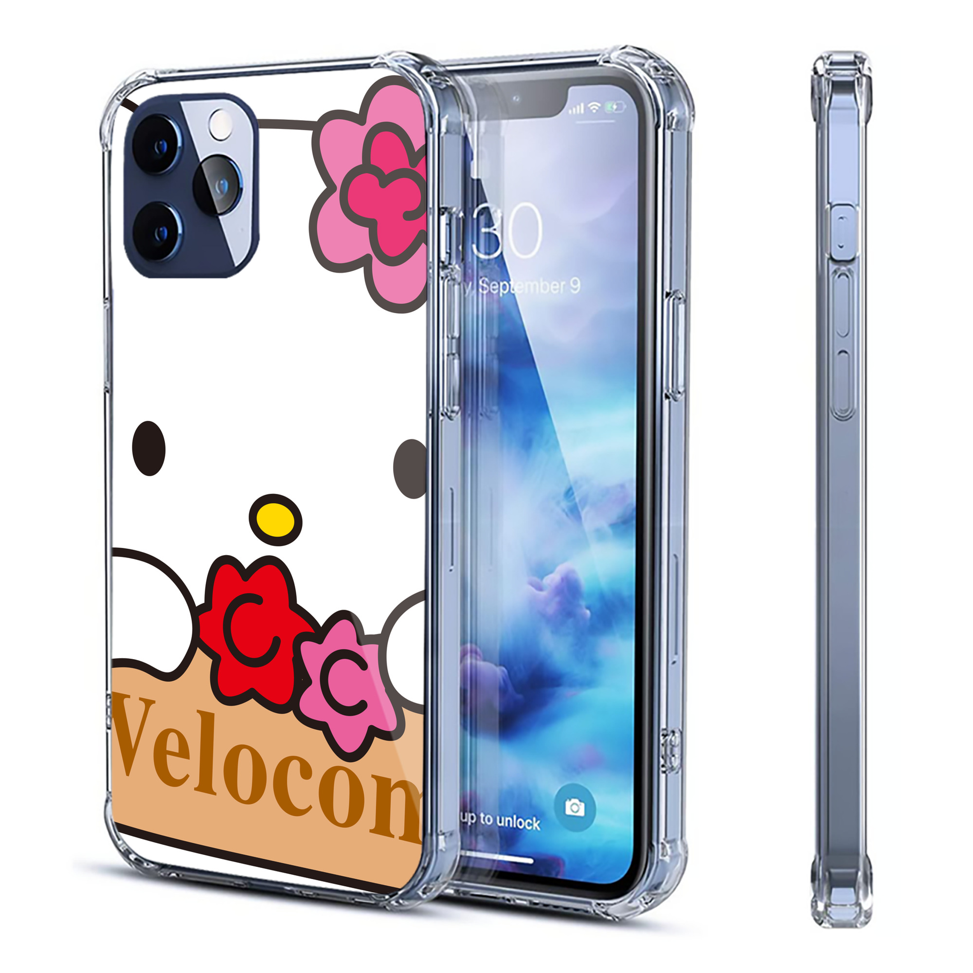 （画像用） Hello Kitty ハローキティ 【iPhone 12シリーズ対応】透明スマホケース（クリアソフトケース）
